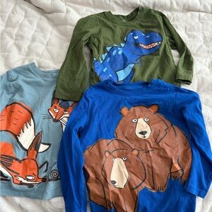 H&M Kids Long Sleeve Tees - Green, Blue, Brown